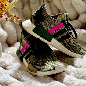 adidas Originals Green and Pink Athletic Shoes
